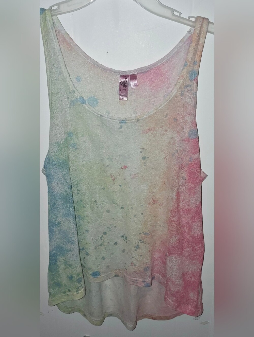 Dolled Up Pastel Tie-Dye Tank Top - Blue, Green, Pink, Cream